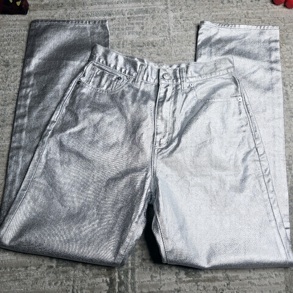 Madewell '90s Straight Jean in Silver Foil Sz 27 - Picture 5 of 14
